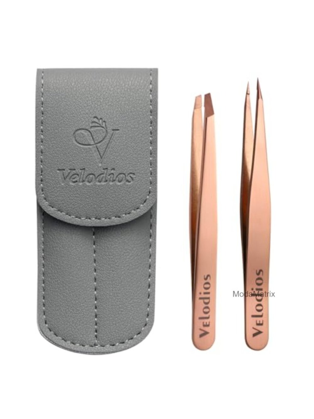 2-Pack Precision Stainless Steel Tweezers Set with Travel Case